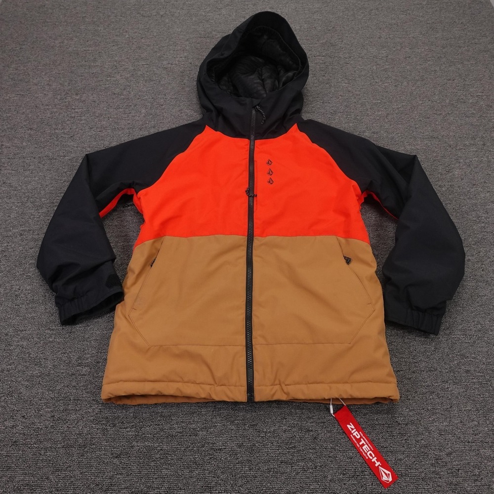 Volcom Jacket Boys Large Multicolor Colorblock Hooded Insulated Ski Snow Coat